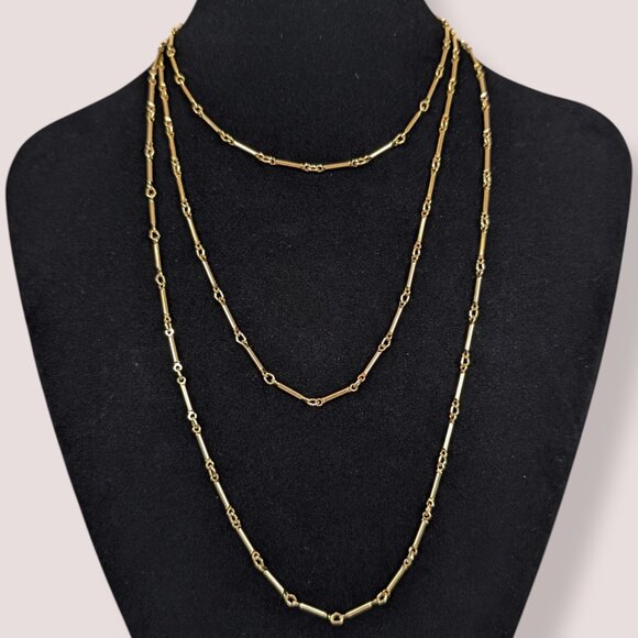 V. Long Bar Link Infinity Chain Necklace - Picture 1 of 5